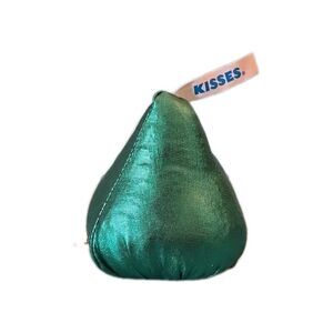 Vintage 2015 Green Hershey’s Trademark Chocolate Kisses Stuffed 3.5” Plush Kiss